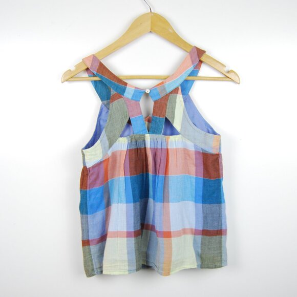 HD in Paris Anthro Madras Plaid Cutout Blouse 2P - Picture 3 of 7